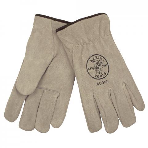 Lined Drivers Gloves, Suede Cowhide, Large