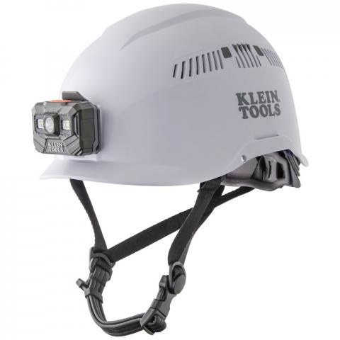 Safety Helmet, Vented-Class C, with Rechargeable Headlamp, White main product view