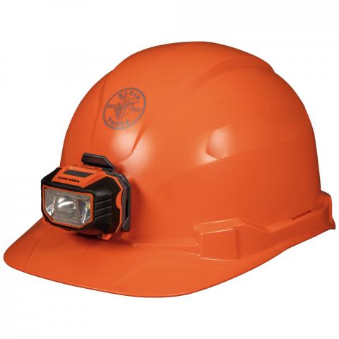 Hard Hat, Non-Vented, Cap Style with Headlamp, Orange main product view