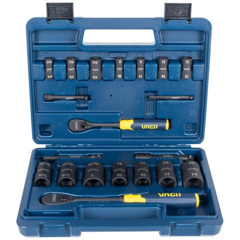 2-in-1 Flip Socket Combo Set, 1/4, 3/8-Inch Drives, Ratchet, 20-Piece main product view