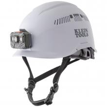 60150 - Safety Helmet, Vented-Class C, with Rechargeable Headlamp, White