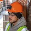 Hard Hat, Non-Vented, Cap Style with Headlamp, Orange view 7