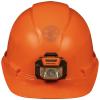 Hard Hat, Non-Vented, Cap Style with Headlamp, Orange view 2