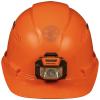 Hard Hat, Vented, Cap Style with Headlamp, Orange view 4