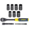 2-in-1 Flip Socket Combo Set, 1/4, 3/8-Inch Drives, Ratchet, 20-Piece view 2