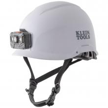 60146 - Safety Helmet, Non-Vented-Class E, with Rechargeable Headlamp, White